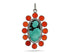 Pave Diamond Turquoise and Carnelian Pendant, (DPL-2445)
